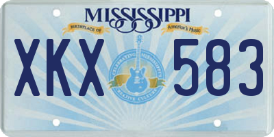 MS license plate XKX583