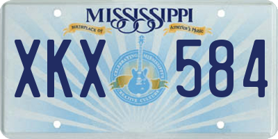 MS license plate XKX584