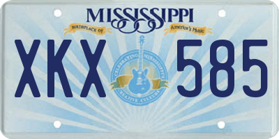 MS license plate XKX585