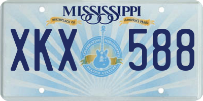 MS license plate XKX588