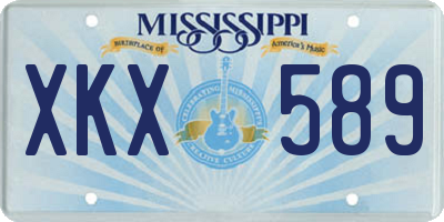 MS license plate XKX589