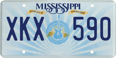 MS license plate XKX590