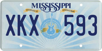 MS license plate XKX593