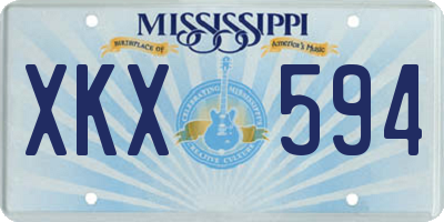 MS license plate XKX594