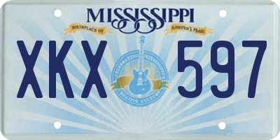 MS license plate XKX597