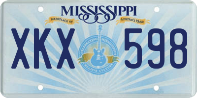 MS license plate XKX598