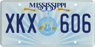 MS license plate XKX606