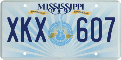 MS license plate XKX607