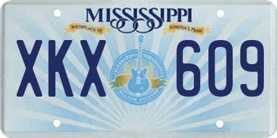 MS license plate XKX609