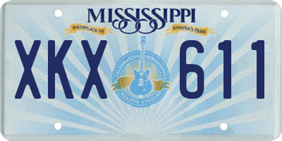 MS license plate XKX611