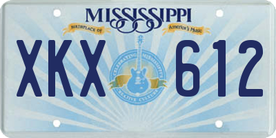 MS license plate XKX612