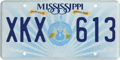 MS license plate XKX613