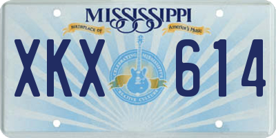 MS license plate XKX614