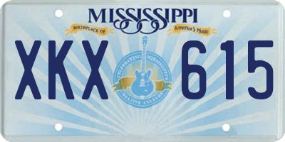 MS license plate XKX615