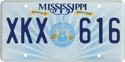 MS license plate XKX616