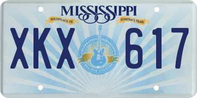 MS license plate XKX617