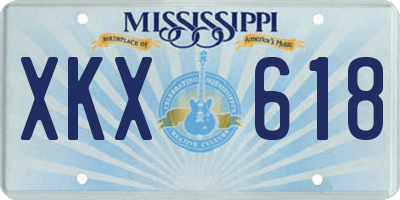 MS license plate XKX618