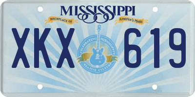 MS license plate XKX619