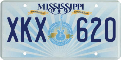 MS license plate XKX620