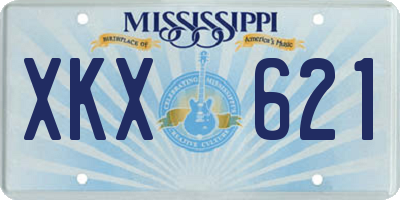 MS license plate XKX621