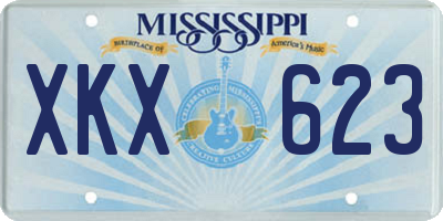 MS license plate XKX623