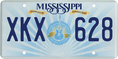 MS license plate XKX628