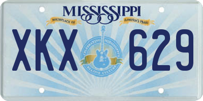 MS license plate XKX629