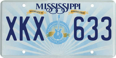 MS license plate XKX633