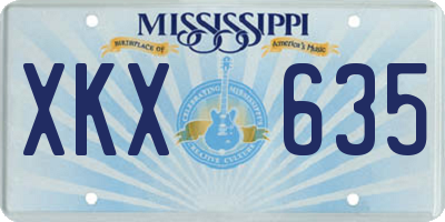 MS license plate XKX635