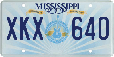 MS license plate XKX640