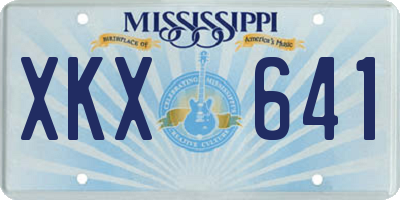 MS license plate XKX641