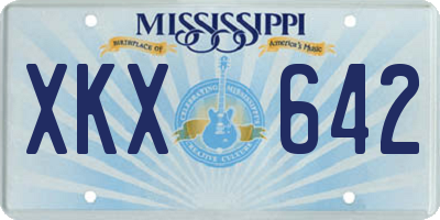 MS license plate XKX642