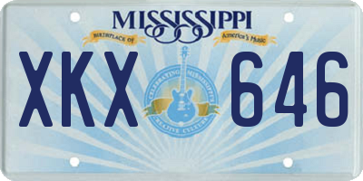 MS license plate XKX646