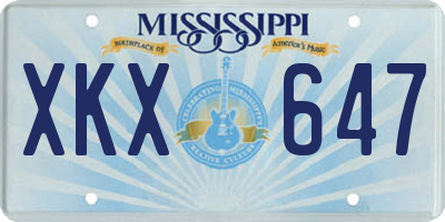 MS license plate XKX647