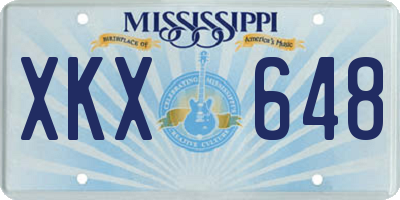 MS license plate XKX648