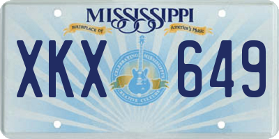 MS license plate XKX649
