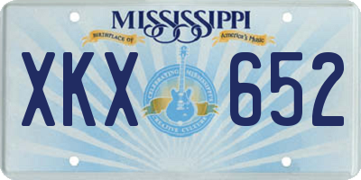 MS license plate XKX652