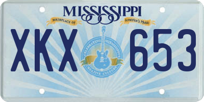 MS license plate XKX653