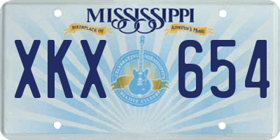 MS license plate XKX654