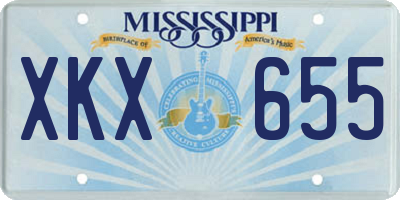 MS license plate XKX655