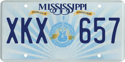MS license plate XKX657
