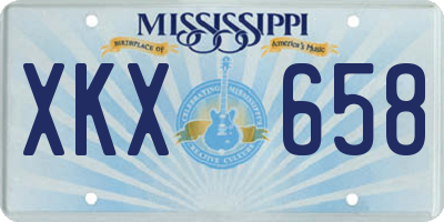 MS license plate XKX658