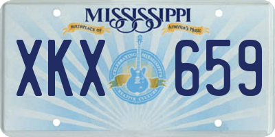 MS license plate XKX659