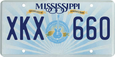MS license plate XKX660