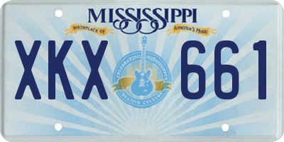 MS license plate XKX661