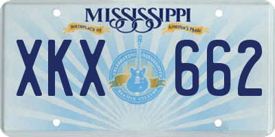 MS license plate XKX662