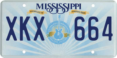 MS license plate XKX664
