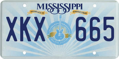 MS license plate XKX665