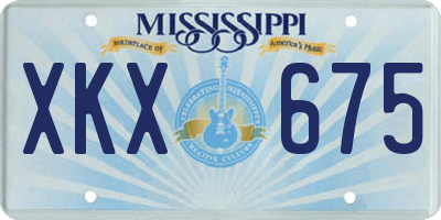 MS license plate XKX675
