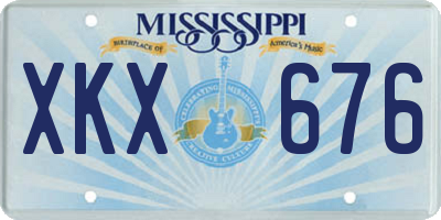 MS license plate XKX676